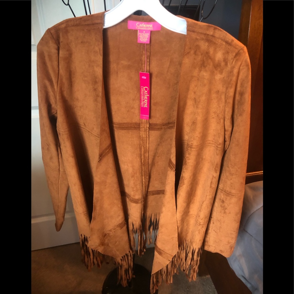 RARE🔥 NWT Catherine Malandrino fringe faux suede